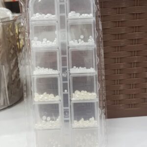 12 Grid Off White Flat Back Beads For Nail Art