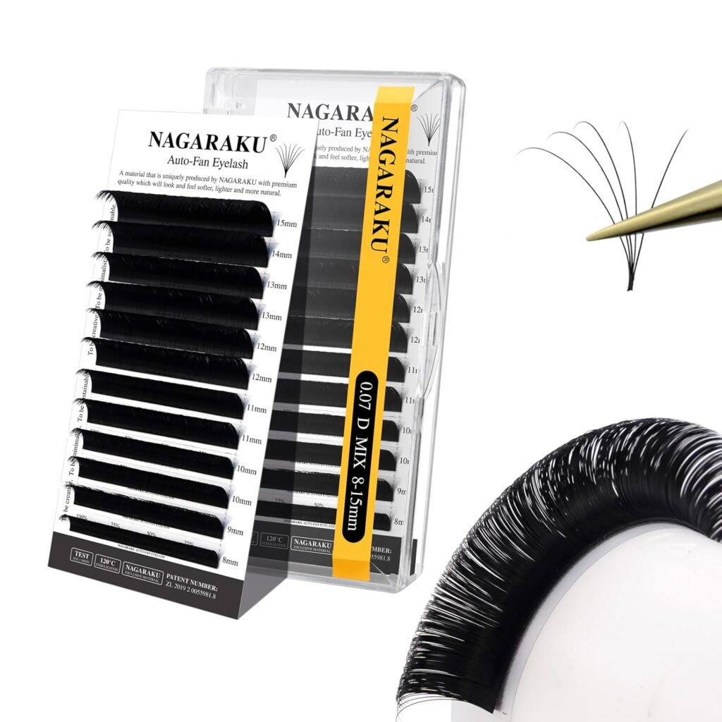 Nagaraku Auto Fan Eyelash - 0.07 D Mix 8-15mm