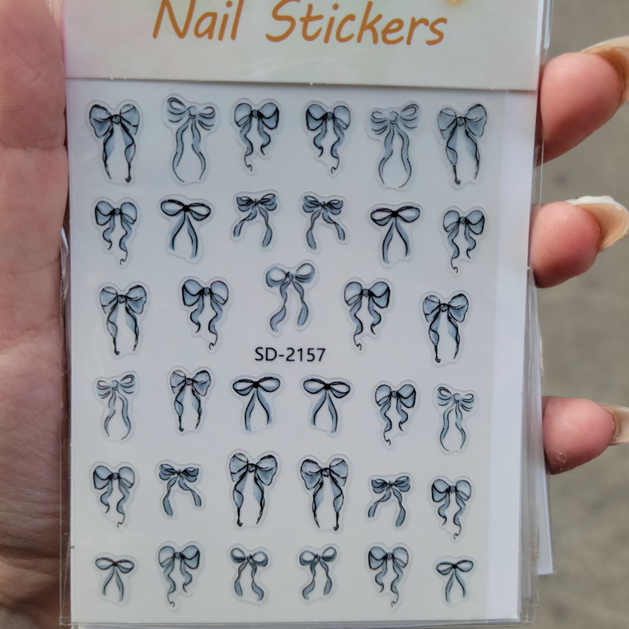 5D Bow Nail Stickers -1 Sheet | No-19