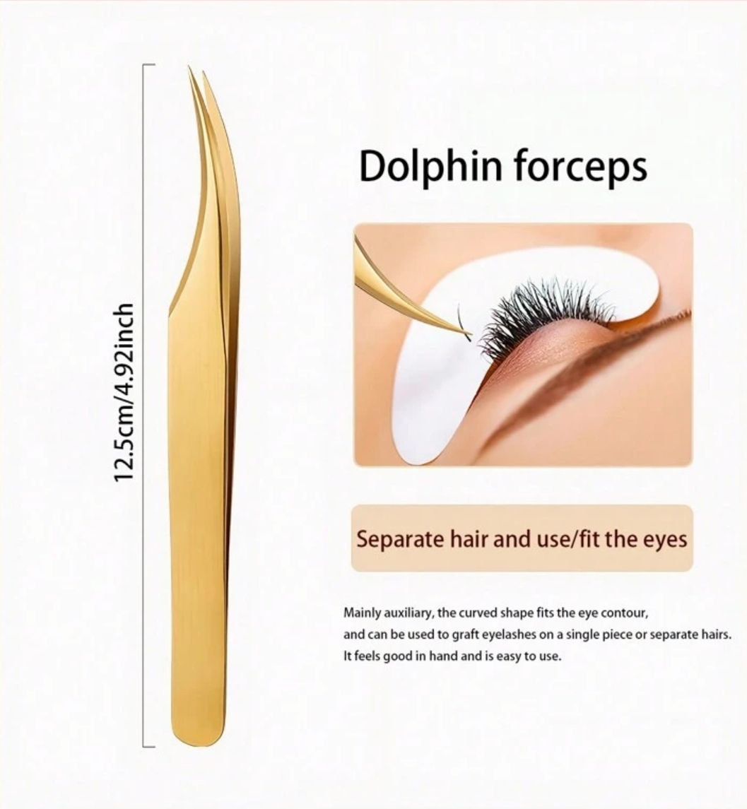 Dolphin Forceps Eyelash Extension Tweezers