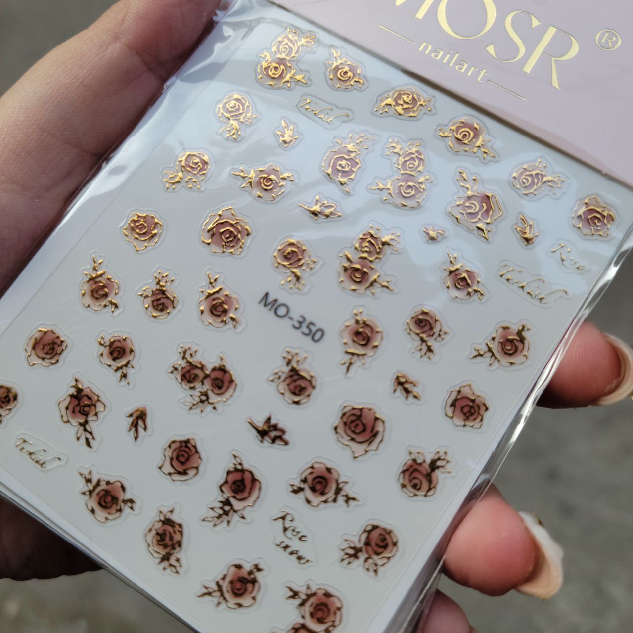 3D Rose Gold Floral Stickers – 1 Sheet | No-2