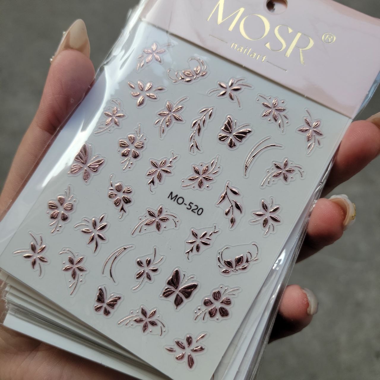 3D Rose Gold Floral Stickers – 1 Sheet | No- 3