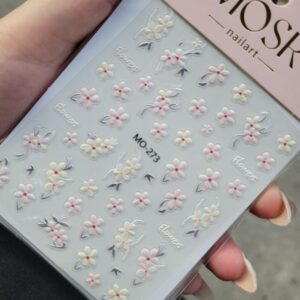 3D Floral Nail Stickers - 1 Sheet | No-15