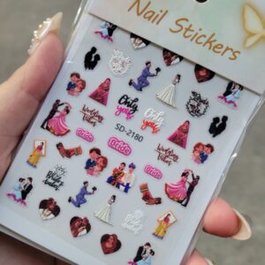 5D Love Theme Nail Stickers - 1 Sheet | No- 7