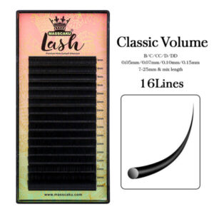 Massacaku Natural 16 Lines Classic Volume Eyelash Extension-0.05D Mix