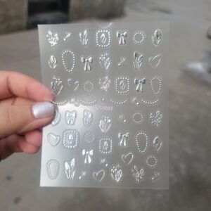 Nailfie 3D Bow & Heart Nail Stickers - 1 Sheet | NF - 60