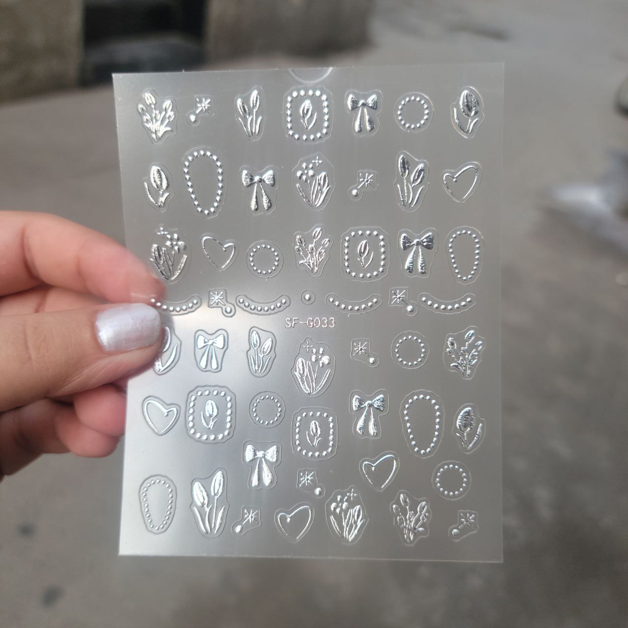 Nailfie 3D Bow & Heart Nail Stickers – 1 Sheet | NF – 60