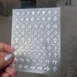 Nailfie 3D Cross Nail Stickers - 1 Sheet | NF - 62