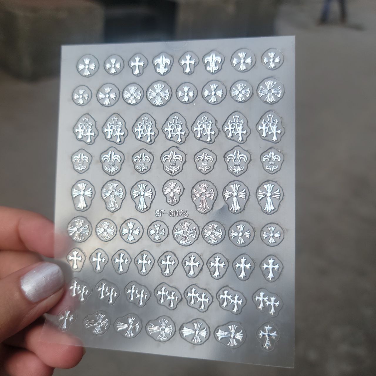 Nailfie 3D Cross Nail Stickers – 1 Sheet | NF – 62