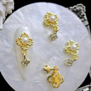 Nailfie Korean Golden Hanging Nail Accessory - 1 Pair | NF-02