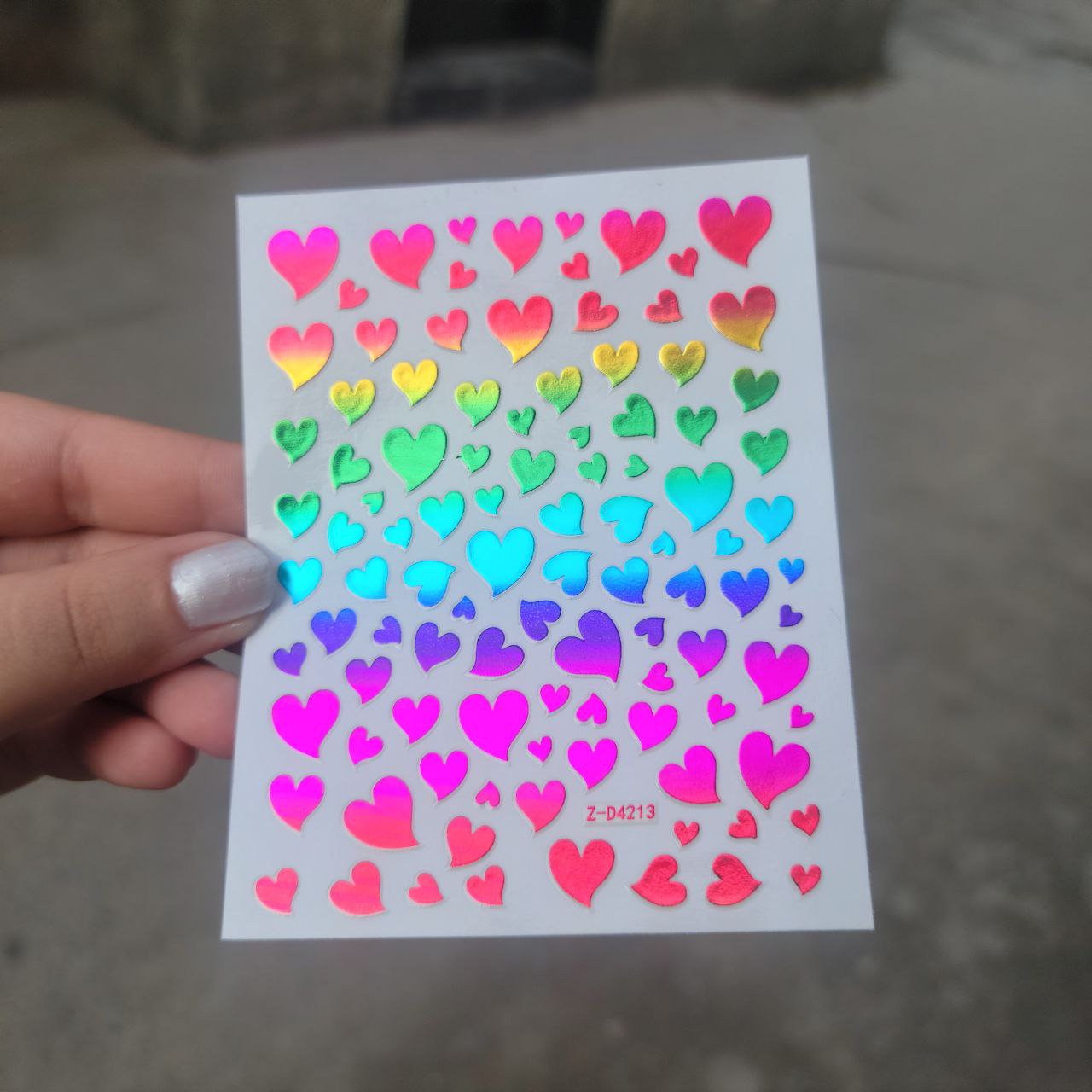 Nailfie 3D Heart Nail Stickers – 1 Sheet | NF – 55