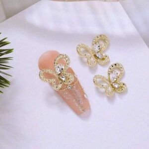 Nailfie Korean Golden Butterfly Nail Accessory - 1 Pair | NF-03