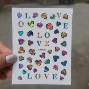 Nailfie 3D Love Theme Nail Stickers - 1 Sheet | NF - 41