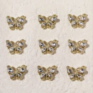 Nailfie Korean Rhinestone 3D Golden Butterfly - 1 Pair | NF-06
