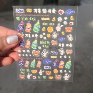 Nailfie 3D Summer Drinks Nail Stickers - 1 Sheet |  NF - 38