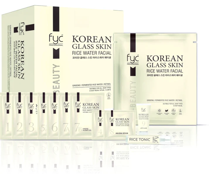 FYC Korean Glass Skin Rice Water Facial Kit – 5 Pouch