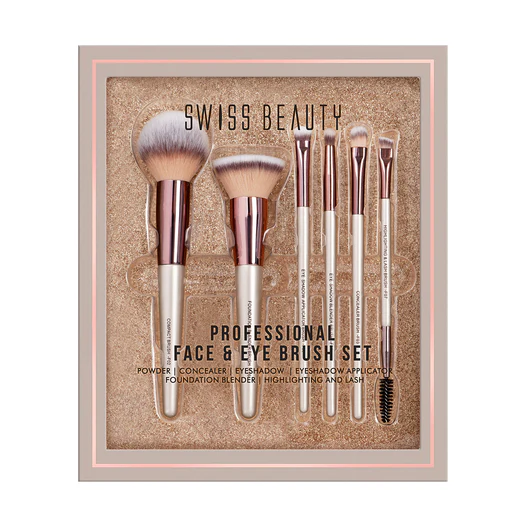 Swiss Beauty Professional Face & Eye Brush Set of 6pcs