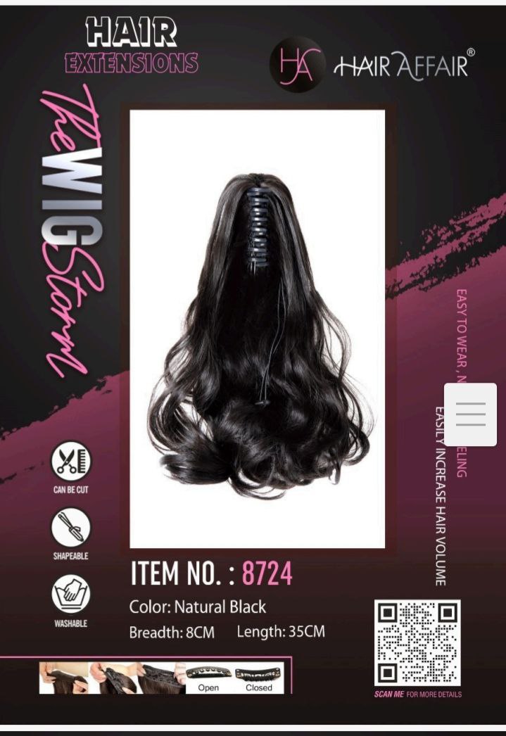 Hair Affair Clutchar Black – 8724