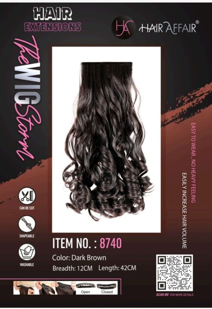 Hair Affair Dark Brown Curly Hair - 8740