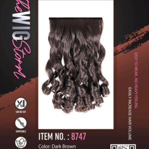 Hair Affair Dark Brown Curly Hair Extension - 8747 | 1pc
