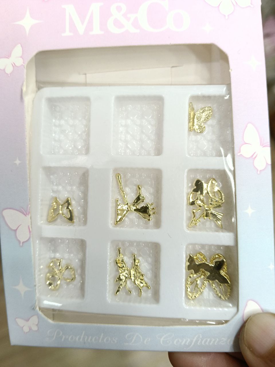 Nailfie Gold Butterfly Nail Accessory
