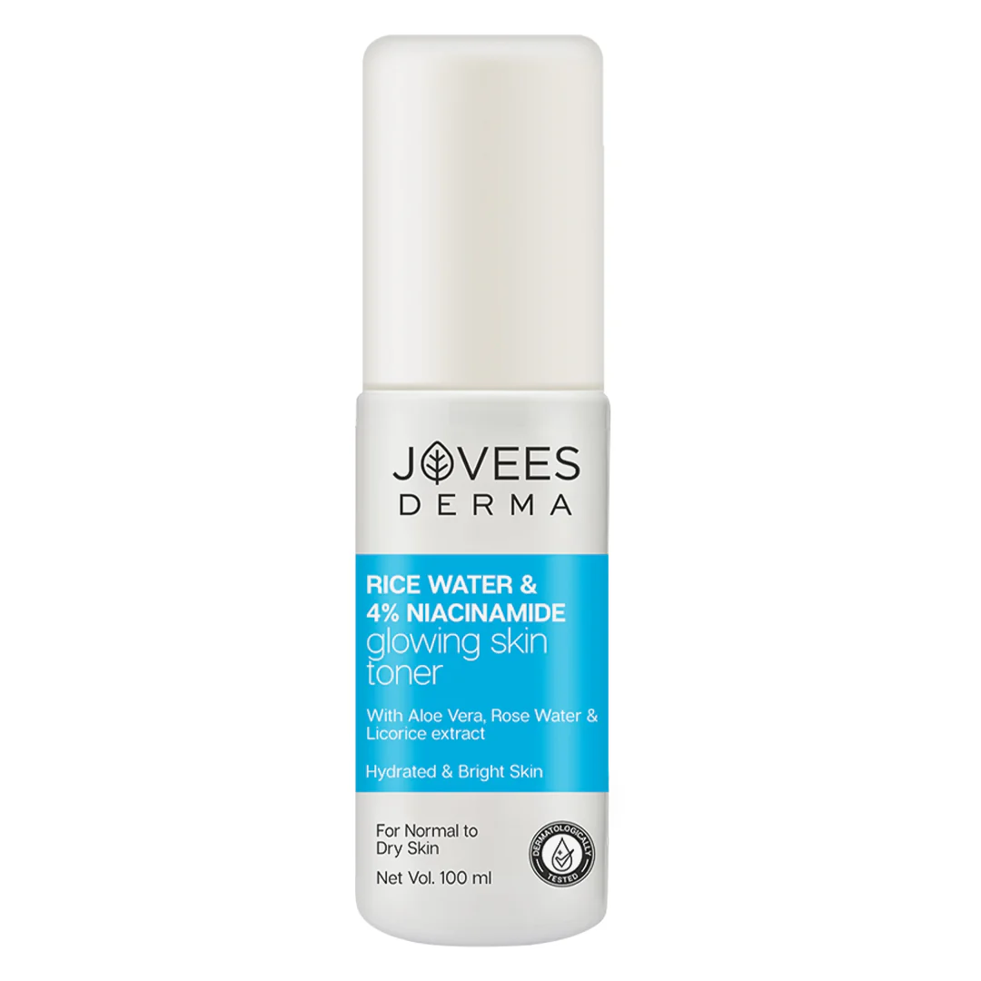 Jovees Derma Rice Water & 4% Niacinamide Toner | Brightens & Tightens Pores