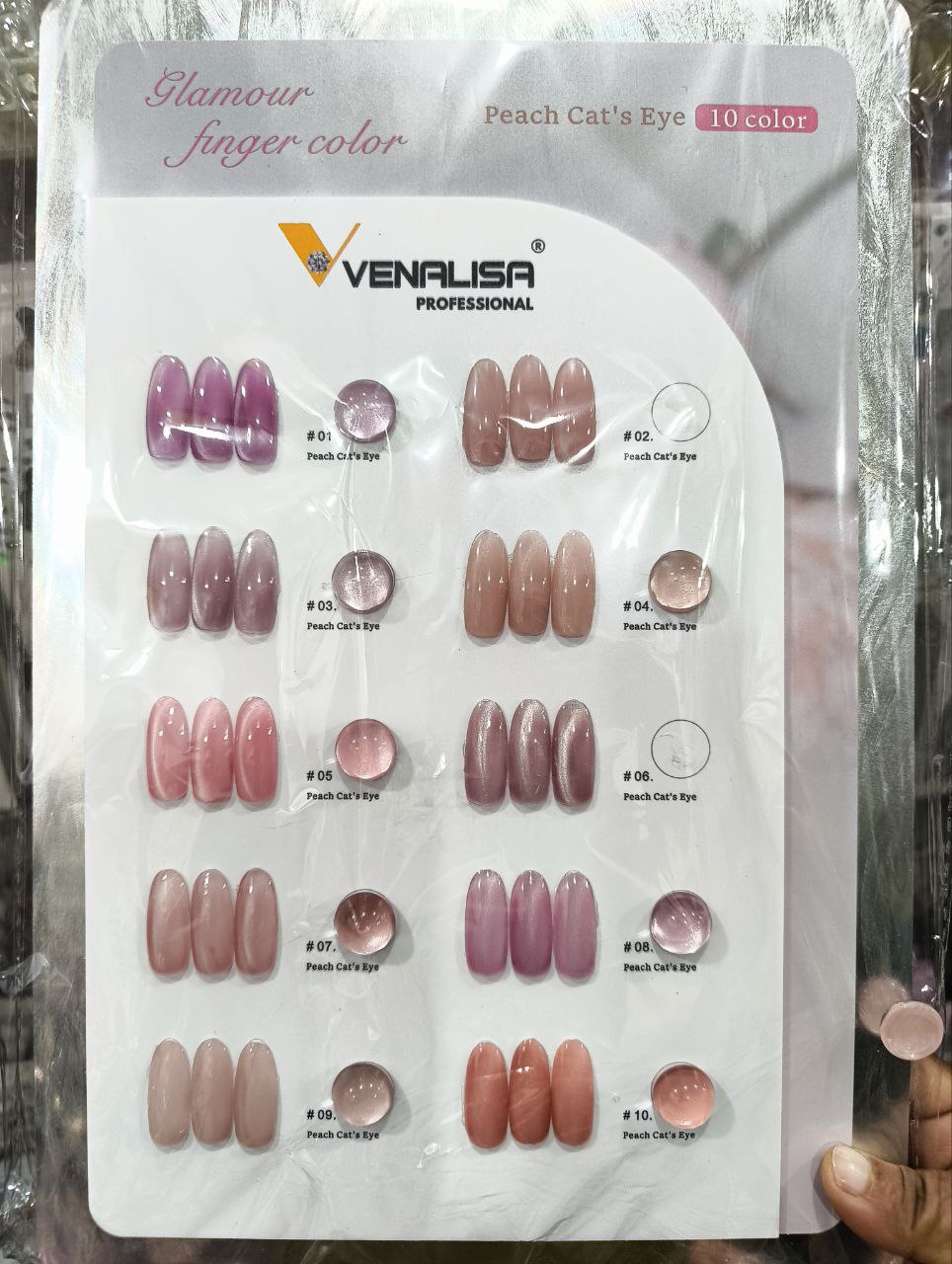 Venalisa Peach Cat Eye Gel Polish Kit -10pc