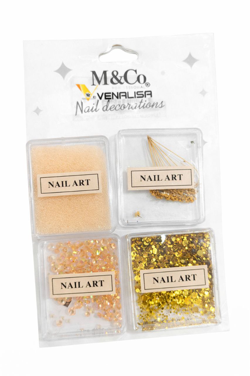 Nail Accessory For Nail Art – Mix | Peach And Golden