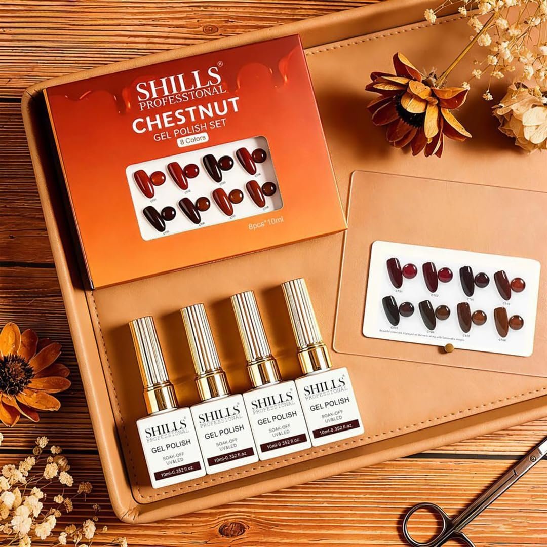 Shills proffessional chestnut gel polish set 8 pc