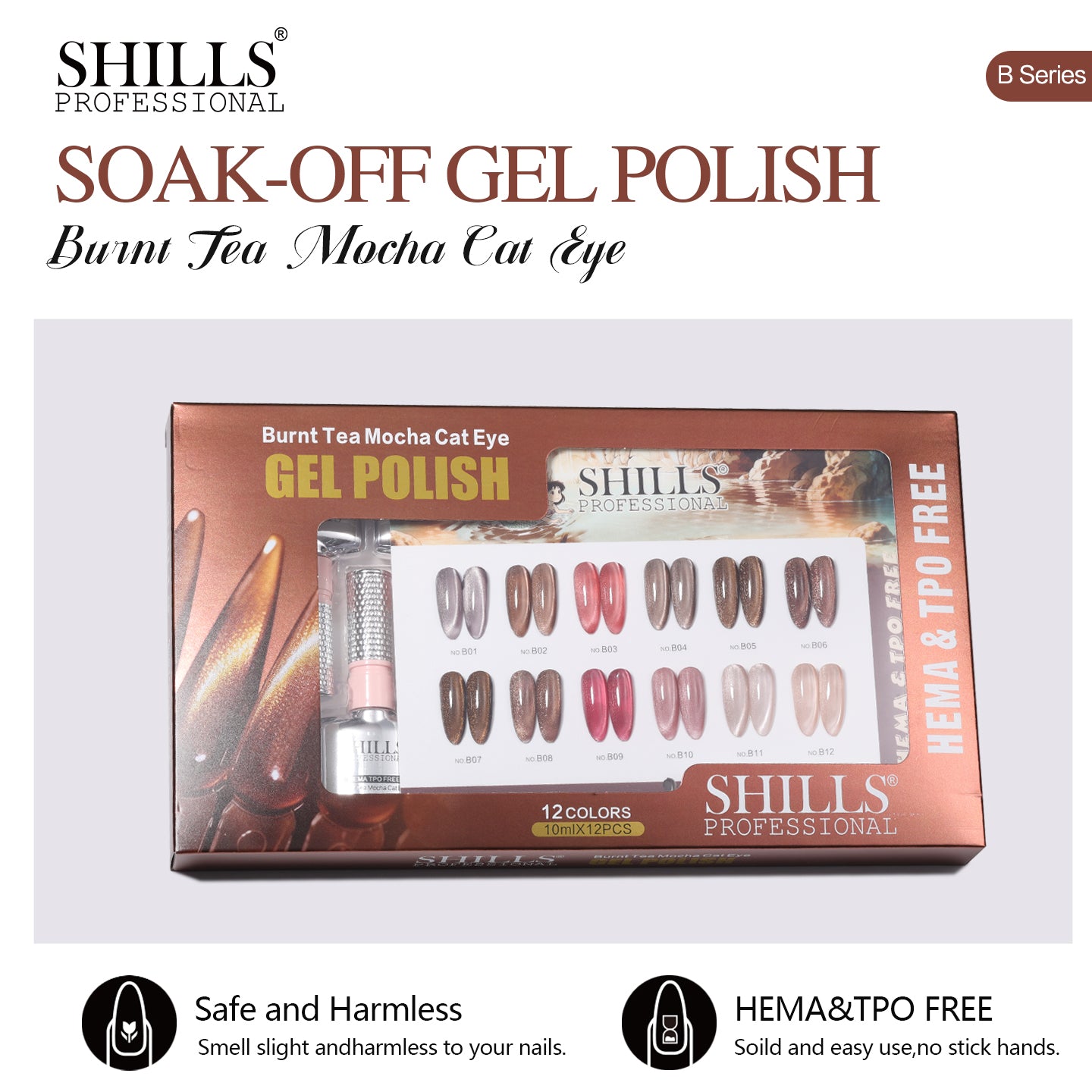 Shillsprofessional BURNT TEA MOCHA CAT EYE GEL POLISH SET