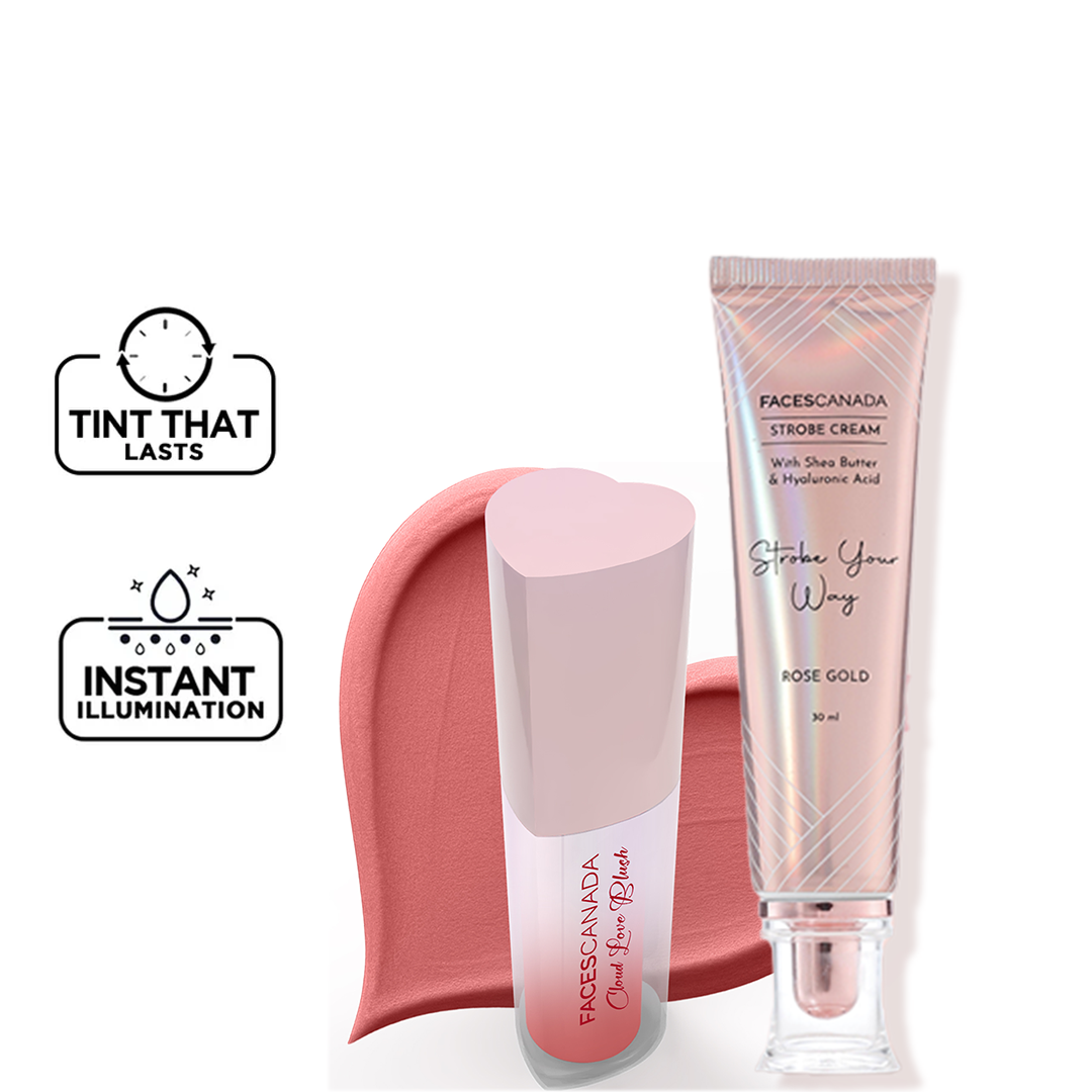 Faces Canada Glow Up Combo | Strobe Cream Rose Gold & Liquid Blush