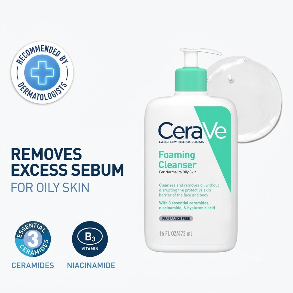 Cera Ve Foaming Cleanser For Normal To Oily Skin (473ml)