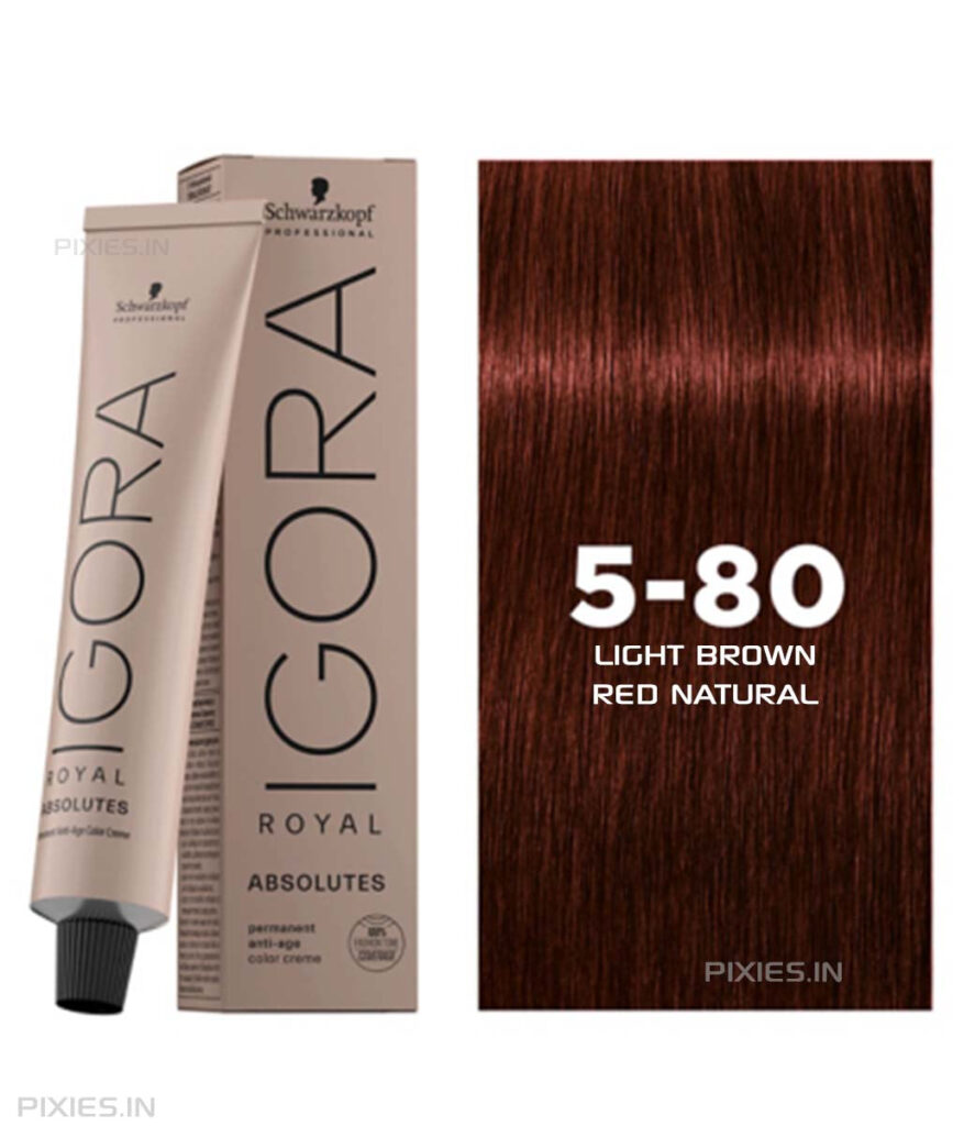 Schwarzkopf Professional Igora Royal Absolutes Permanent Color Creme (5-80 Light Brown Red Natural)