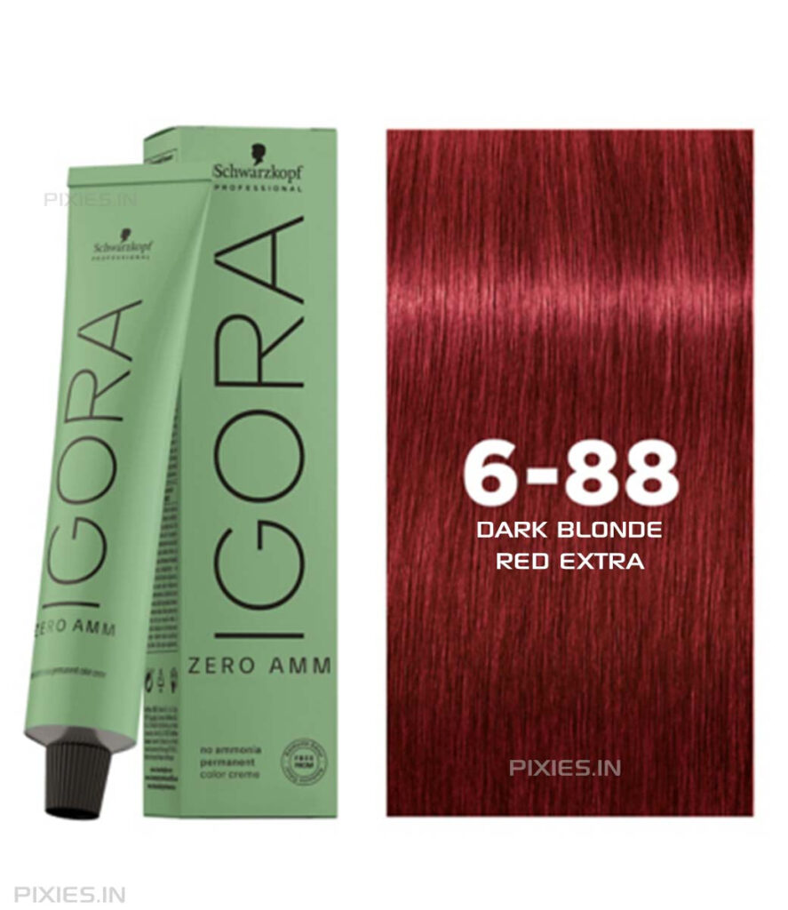 Schwarzkopf Professional Igora Zero Amm Ammonia-Free Color Cream (6-88 Dark Blonde Red Extra) (60ml)
