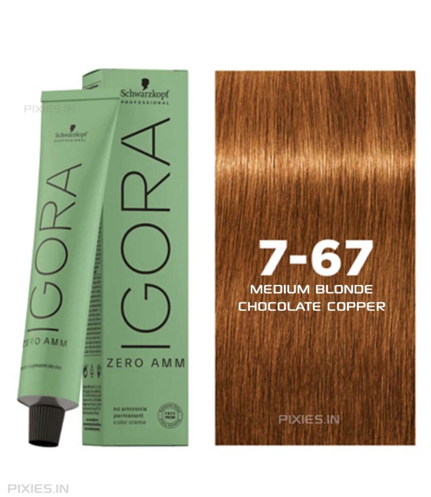 Schwarzkopf Professional Igora Zero Amm Ammonia-Free Color Cream (7-67 Medium Blonde Chocolate Copper) (60ml)