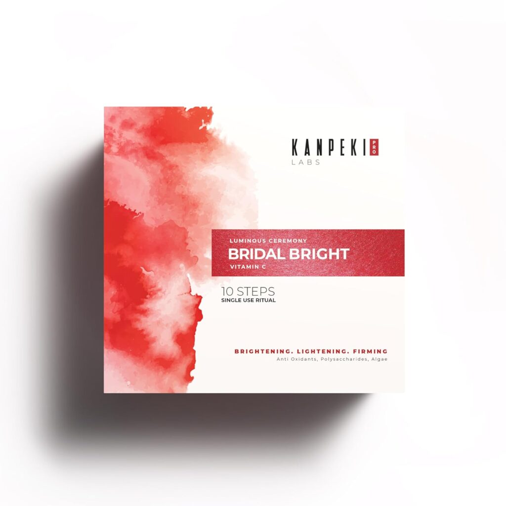 Kanpeki Pro Bridal Bright 10 Steps Facial Kit With Oxygen & Living Water for Oxygenation, Hydration and Radiance - All Skin Type (183gm)