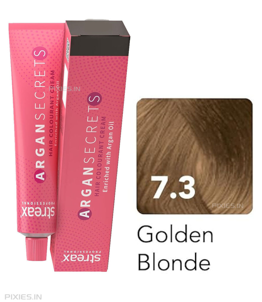 Streax Professional Argan Secrets Hair Colourant Cream - Golden Blonde 7.3 (60gm)