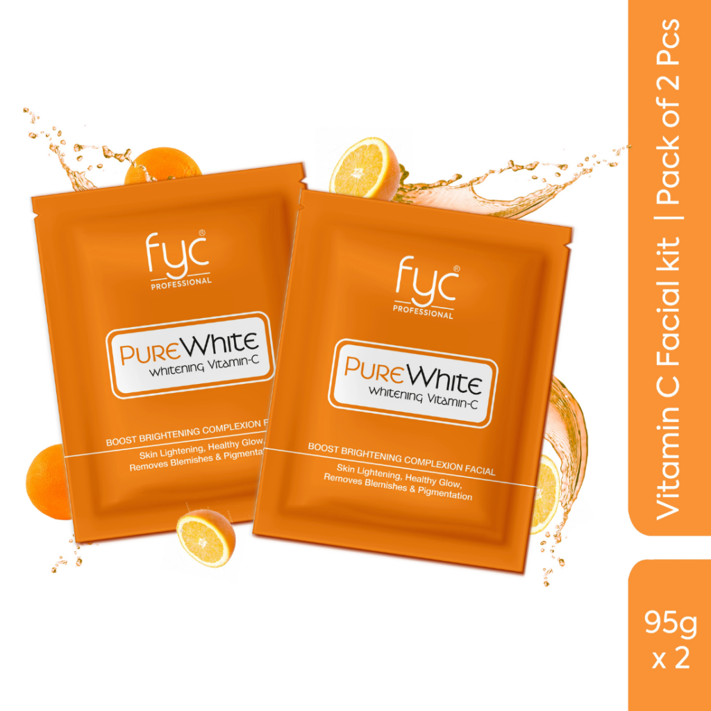 FYC Professional Pure White Vitamin C Facial Kit Pouch Combo - 95g x 2 (Pack of 2)