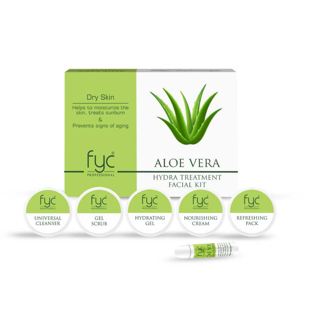 FYC Professional Aloe Vera Facial Kit - Hydrating Skincare Set for Glowing, Soothing Results (Set of 5) 260g