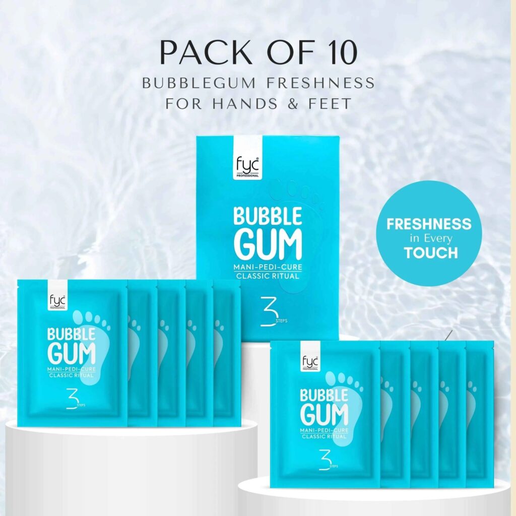 FYC Professional Bubble Gum Mani-Pedi Kit 3-Step Hand & Foot Care Pack of 10*40g