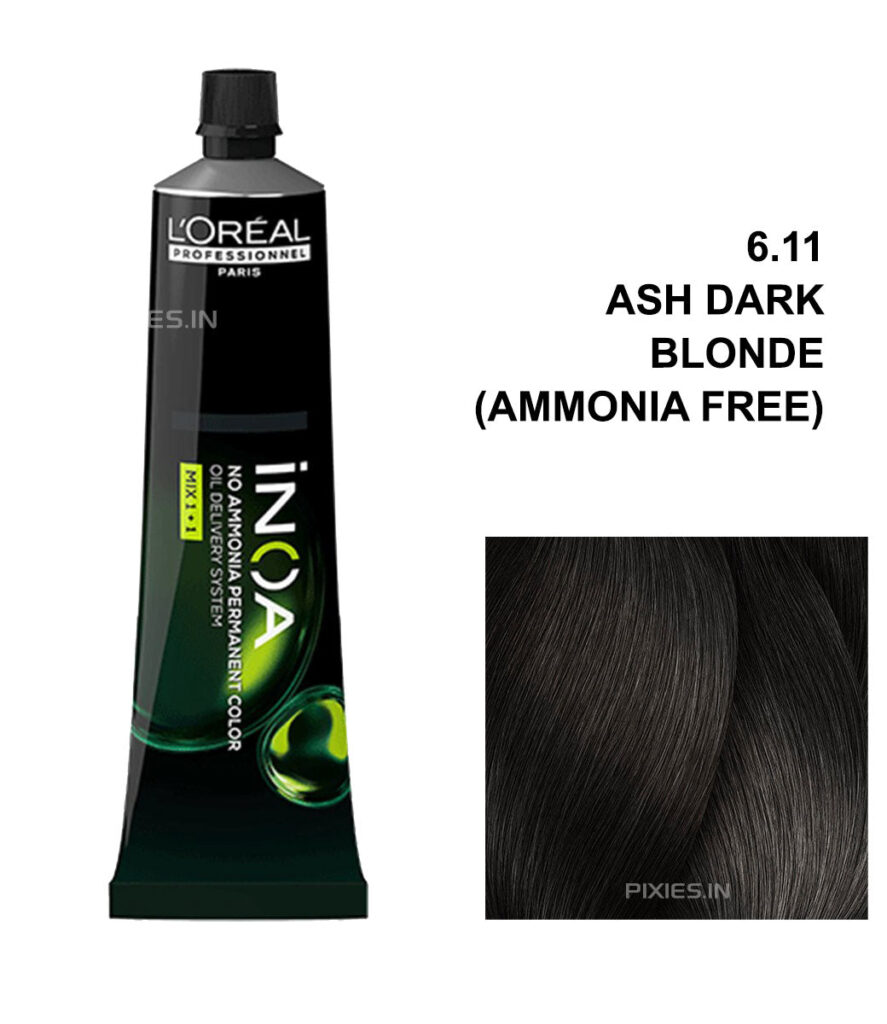 L'Oréal Professionnel L'oreal Professionnel Paris Inoa Ammonia-free Permanent Hair Color - 6.11 (Dark Deep Ash Blonde) - 60Gm