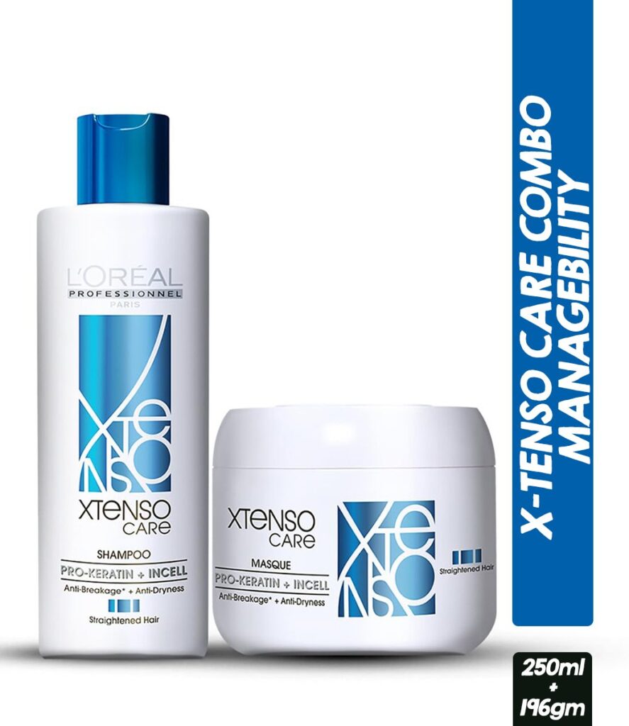 L'Oréal Professionnel L'Oreal Professionnel Xtenso Care Pro-Keratine Shampoo & Masque Combo For Frizz-Free, Smooth Hair (250ml + 196gm)