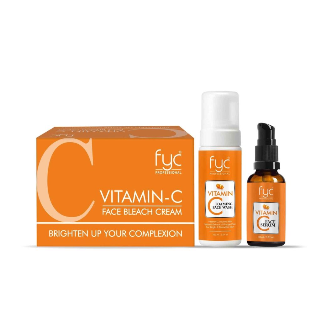 FYC Professional Vitamin-C Face Bleach Cream & Vitamin Foaming Face Wash and Vitamin Face Serum Combo